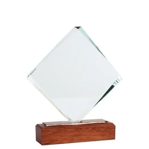 Trofeo Galvano de Madera y Cristal "Fischer"