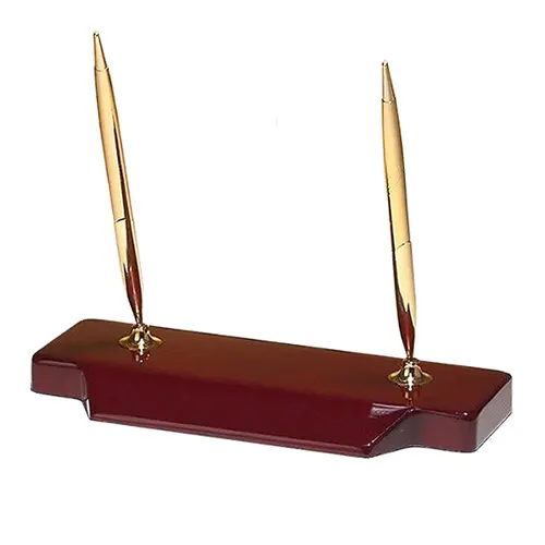 Galvano Madera Portalápiz Escritorio con Boligrafo SKU 19 PSD15.    23 x 10 cms.
