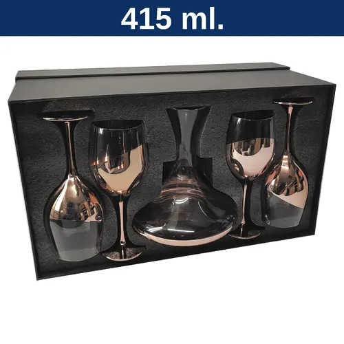 Set de Copas y Decantador para Vinos ENCOBRIZADO M88