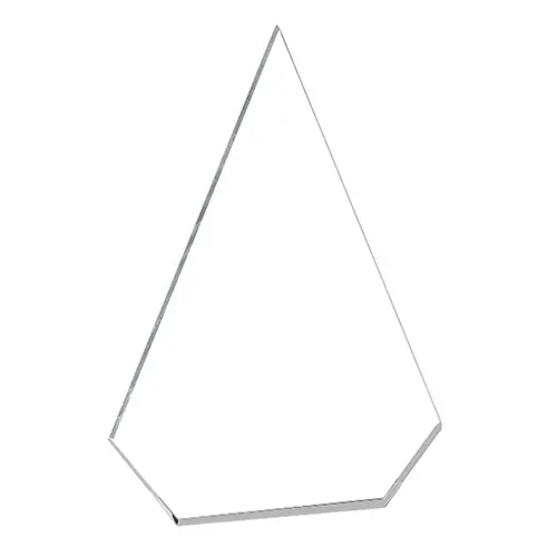 Trofeo Acrílico Forma Triángulo SKU 21. 18 x 12 cms.