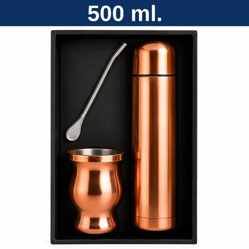 Set de Mate color ENCOBRIZADO con Bolso MAT04