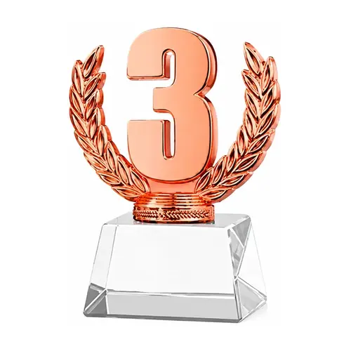 Trofeo Resina/cristal CT07 ENCOBRIZADO  12 cms.