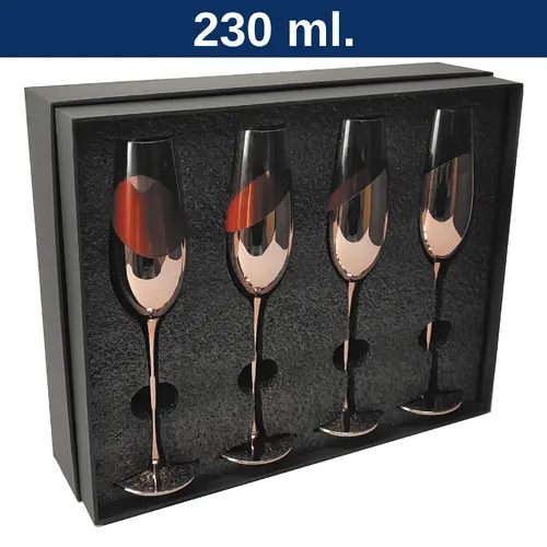 Set de 4 Copas Champagne ENCOBRIZADO M85