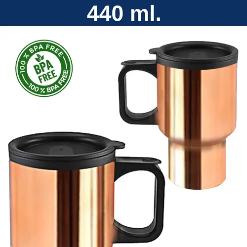 Mug Tazón Acero Inoxidable / Plástico PVC M58 ENCOBRIZADO