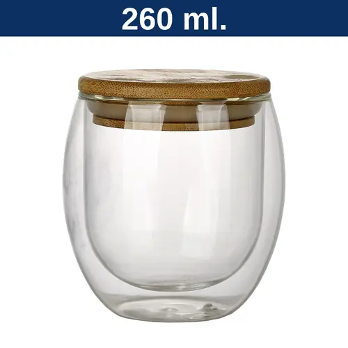 Vaso Vidrio doble Pared con Tapa M7
