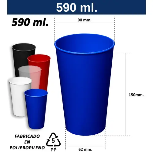 Vaso Plástico Reutilizable Liso M151