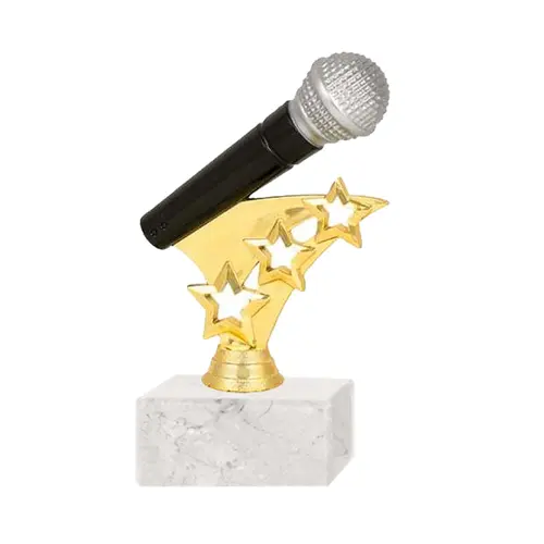 Trofeo Plástico Micrófono Estrellas (301)   14 cms.