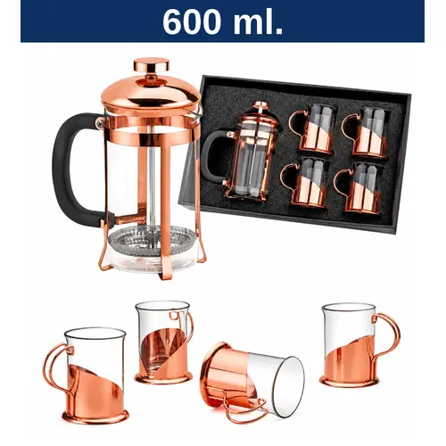 Set de Cafetera Francesa y Tazas ENCOBRIZADO M96