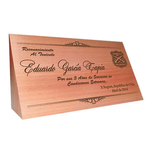 Galvano Madera Cuña Raulí Horizontal 170 x 85 mm.