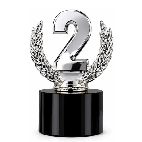 Trofeo Resina/cristal CT08 PLATEADO   13 cms.